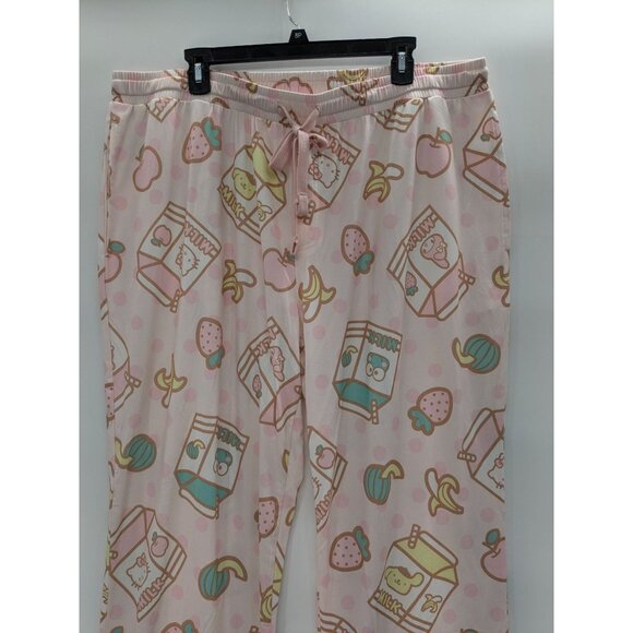 Hello Kitty Milk Print Pajama Pants Pastel Kawaiia Y2K Lounge Relaxation Size 2X - Picture 6 of 8